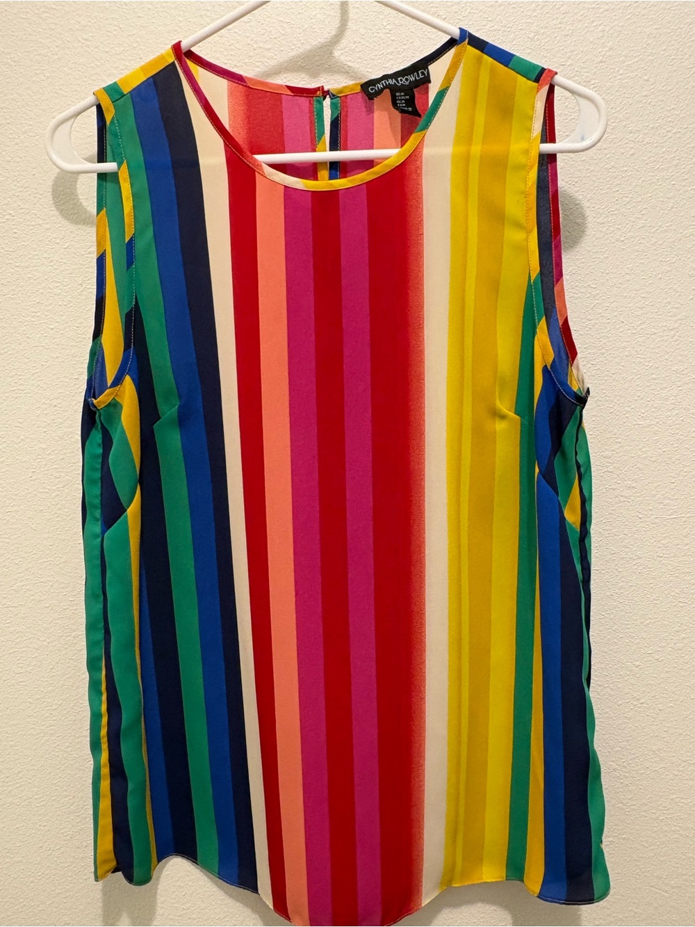 Cynthia Rowley Bright Multicolor Vertical Stripe Tank Top